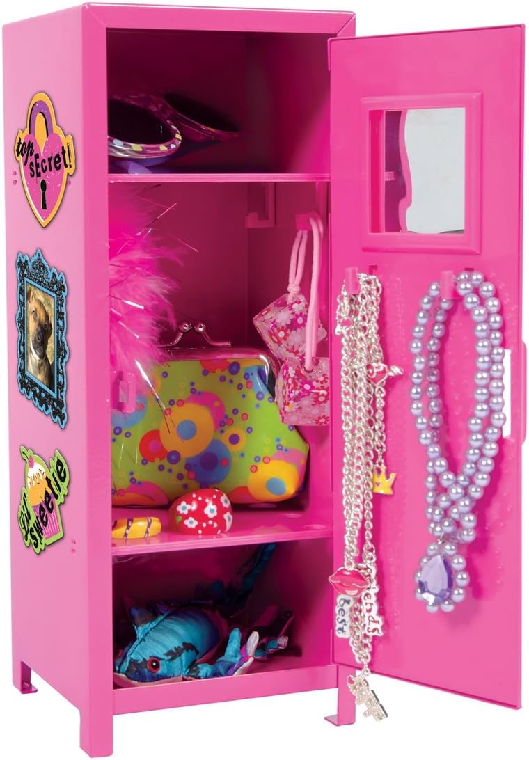 Schylling Girls Talk Pink Mini Locker - 11.25 Decorative Metal Storage Locker with 17 Mix-and-Match Magnets. Lock. and Keys - Ages 4-12 - Image 2