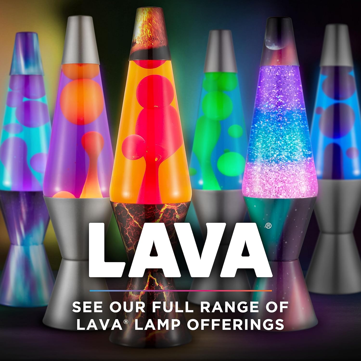 Lava? Lamp - 14.5 Polar Glimmer - The Original Motion Light - Silver Glitter. Multicolor Base and Globe - Item #2048 (Amazon Exclusive) - Image 6